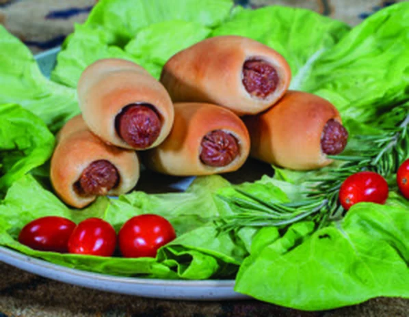 Sausage kolaches on a plate